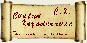 Cvetan Kozoderović vizit kartica